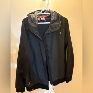 Stylish Black Windbreaker with Hood